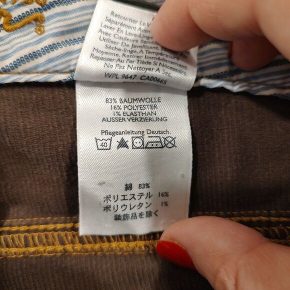 Eddie Bauer Womens Sz 12 Brown Curvy Straight Leg Corduroy Pants Mid Rise - Picture 10 of 11